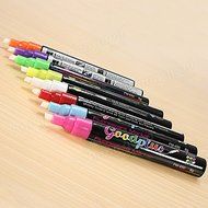 Pink Lizard LED Fluorescent Highlighter Marker Pen Wet Liquid Chalk Pen N4