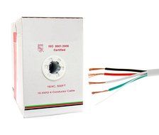 Five Star Cable 16 AWG 4 Conductors CMR Rated 16-4 Audio Speaker Cable, Bare Copper, 500Ft White N3