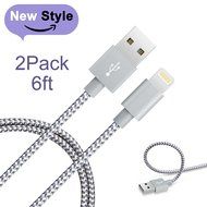 Marchpower(TM), iPhone Charger, 2Pack 6FT Tangle-free Nylon Braided lightning to USB Cable, Quick Data Syncing... N4
