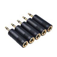 eBoot Stereo Jack Adapter 3.5 mm (1/ 8 Inch) Male to 6.35 mm (1/ 4 Inch) Female Audio Converter Adaptor, 5 Pieces N6