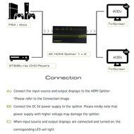 FarSail 1 to 2 HDMI Splitter Powered Amplified Signal Distributor Support 4K 2160p N6