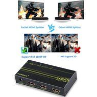 FarSail 1 to 2 HDMI Splitter Powered Amplified Signal Distributor Support 4K 2160p N7