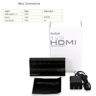 FarSail 1 to 2 HDMI Splitter Powered Amplified Signal Distributor Support 4K 2160p N8