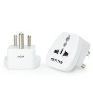 Bestten 3 Outlet Portable Travel Surge Protector with 2.4A Dual USB Charging Ports, 18in Cord, ETL Listed, White N59
