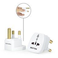 Bestten 3 Outlet Portable Travel Surge Protector with 2.4A Dual USB Charging Ports, 18in Cord, ETL Listed, White N61