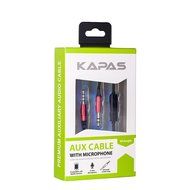 AUX Cable, Kapas 3ft Male to Male 3.5mm Universal Gold Plated Design Auxiliary Audio Stereo Cable with Microphone N2