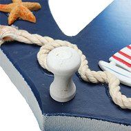 Mediterranean Style Wooden Nautical Anchor Wall Hanging Hook Ship Star fish Decor Coat Door Rack N4