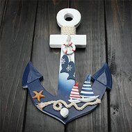 Mediterranean Style Wooden Nautical Anchor Wall Hanging Hook Ship Star fish Decor Coat Door Rack N5