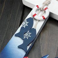 Mediterranean Style Wooden Nautical Anchor Wall Hanging Hook Ship Star fish Decor Coat Door Rack N6