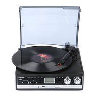 Record Player Musitrend Belt Drive 3 Speed Turntable with LCD Display Supports USB/SD encoding to MP3, Cassette... N6