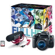 Canon EOS Rebel T6i Video Creator Kit with 18-55mm Lens, Rode VIDEOMIC GO and Sandisk 32GB SD Card Class 10 -...