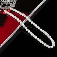 Fashion Women White Chunky Pearl Chain Choker Pendant Statement Necklace Jewelry N5