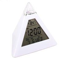 DZT1968&reg; 7 LED Color Temperature Change Pyramid Digital Alarm Clock N2