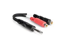 Hosa YPP-117 1/4 inch TRS to Dual 1/4 inch TSF Stereo Breakout Cable