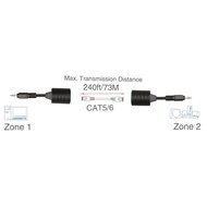 LINESO 2Pack 3.5mm Stereo To RJ45 Female Extender Over Cat5&amp;Cat6 Cable (2x 3.5mm to RJ45 Female) N6