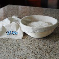 Banneton Proofing Basket, 8.5 inch Brotform Bread Dough bowl with Liner and Linen Bread Storage Bag for Round... N6