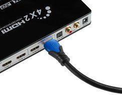 A-tech Series Blue&amp;black - High speed Hdmi Cable 100 Ft with Built-in Signal Booster Metal Black Case,Supports... N36