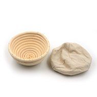 AngelaKerry 1pcs 25x25x8cm (1x1x0.3 inch) Square Banneton Brotform Square Bread Proofing Basket Handmade + Cloth... N11