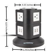 Power Strip, Safemore Smart 6-Outlet with 4-USB Surge Protection Power Socket 4000W 110-250V Worldwide Voltage... N15