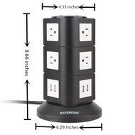 Power Strip, Safemore Smart 6-Outlet with 4-USB Surge Protection Power Socket 4000W 110-250V Worldwide Voltage... N16
