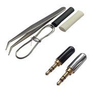 Timibis@ 3 Pole 3.5mm Male Repair headphone Jack Plug Metal Audio Soldering &amp; Spring Tool Kits N2
