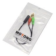 MOTONG 20CM Length 3.5mm Female to Dual 3.5 Male Mic &amp; Stereo Audio Splitter Cable for Smartphone Headset and... N4