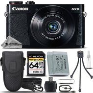 Canon PowerShot G9 X Digital Camera (Black) + 64GB Class 10 Memory Card+ Backup Battery + Card Reader + Tripod...
