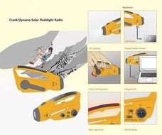 Portable Dynamo Solar Hand Crank Radio 3-Way Powered Solar Power,Dynamo Crank, Wind Up Emergency SOS AM/FM Alert... N6