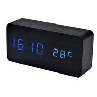 DZT1968&reg; Wooden LED Electronic Desktop Digital Alarm Clock With Temperature N18