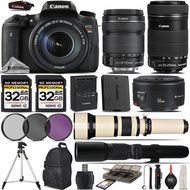 Canon EOS Rebel T6s DSLR Camera + Canon 18-135mm STM Lens + Canon 55-250mm STM + Canon 50mm 1.8 Lens + 650-1300mm...