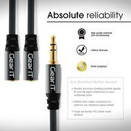 GearIT Pro Series Gold Plated 3.5mm Auxiliary Audio Stereo Y Headphone Splitter Extension Male to Female Cable... N15