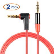 Conwork Pack of 2 - 3.5mm Stereo Auxiliary Audio Cable Male to Male For iPhone, iPad or Smartphones 90 Degree... N7