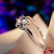 Size 5-12 Engagement Ring Claw Band White Sapphire 10K White Gold Filled Women's (7) N2