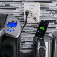 CyberPower CSP300WUR1 Surge Protector 3-AC Outlet with 2 USB (2.1A) Charging Ports N4