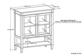 Simpli Home Carlton Medium Storage Cabinet, Dark Tobacco Brown N7