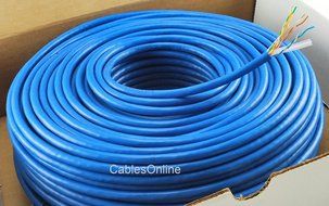 CablesOnline, 250FT Solid CAT6E CMR 550-Mhz, High-Performance 23-AWG Copper Bulk Cable, Blue , U6-B250B N2
