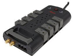 Rosewill Premium 12 Outlet Pivot-Plug Rotating Outlet Power Surge Protector with RJ11 and Coax Protection, RHSP... N4
