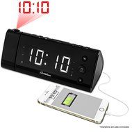 Electrohome USB Charging Alarm Clock Radio with Time Projection, Battery Backup, Auto Time Set, Dual Alarm, 1.2... N9