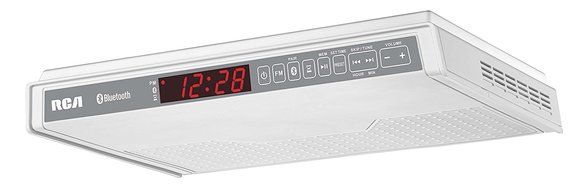 RCA SPS3688B Under Cabinet Wireless Speaker with FM Radio, White
