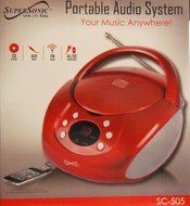 Supersonic SC505RD CD/MP3 Boombox with AM/FM Radio