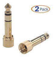 KK S3-6 2pcs 1/4" Stereo Phone Screw-On Adapter,3.5mm Plug to 6.35mm Plug ,(Sennheiser HD280, Sony MDR-7506, Senal... N2