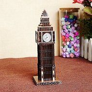 15cm London Big Ben Statue Fake Clock Gold Bronze Wine Red Color Famous Building Figurine Model For Home Decoration N2