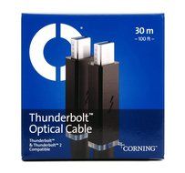 Optical Cables by CorningTM AOC-MMS4CTP030M20 ThunderboltTM Optical Cables, 30 m (100'), Black N5