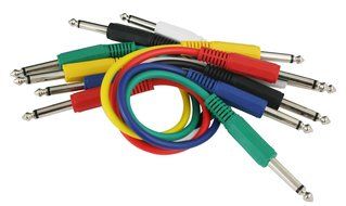 Peavey 1 Foot Colored 1/4 Inch Patch Cables, 6 Pack