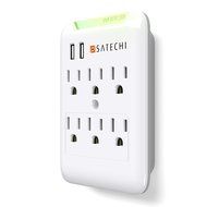 Satechi Slim Surge Protector White (6 AC &amp; 2 USB) 2.4 amp Output for Charging iPhone 6, 5S, 5C, 5, 4S, 4 iPad... N4