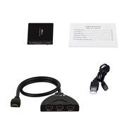 Portta PET0301DU HDMI Switch / Switcher 3 Port 3x1 v1.3 with 1.5 ft Pigtail support 3D 1080p N15