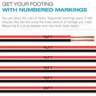 Mediabridge 14AWG 2-Conductor Speaker Wire (100 Feet, Black/Red) - True 14AWG For In-Home Or Car Stereo - Low-Loss... N4