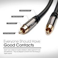 RCA Subwoofer Cable, GearIT Pro Series 3 Feet Gold Plated Dual Shielded RCA to RCA Subwoofer Cable for High Performace... N4