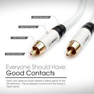 RCA Subwoofer Cable, GearIT Pro Series 3 Feet Gold Plated Dual Shielded RCA to RCA Subwoofer Cable for High Performace... N6