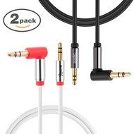 Starise Aux Cable 90 Degree 10 Feet - 3.5mm Male to Male Right Angle Stereo Audio Cable - Black N19